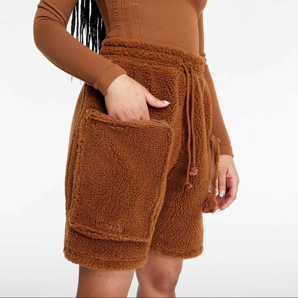 adidas x IVY PARK Brown Teddy Shorts